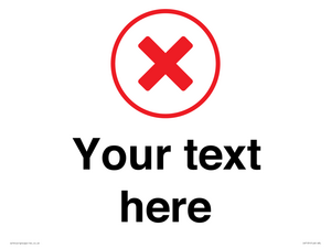 Custom plain background, red cross in a circle sign